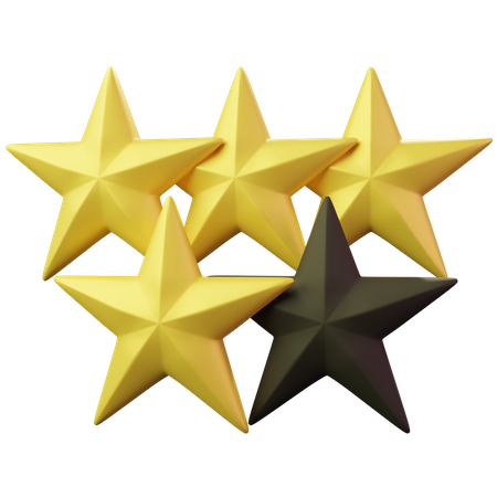 Cuatro estrellas  3D Emoji