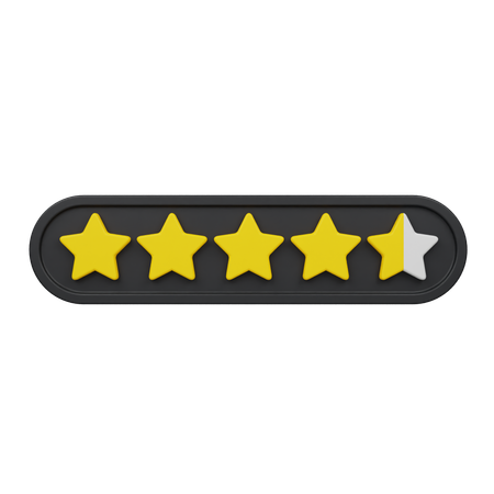 Cuatro punto cinco estrellas  3D Icon