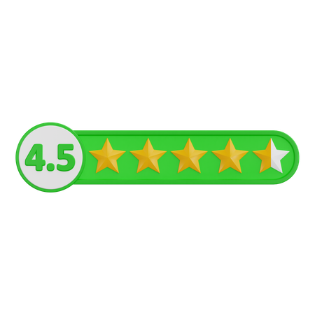 Cuatro puntos calificación de cinco estrellas  3D Icon