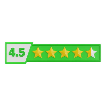 Cuatro puntos calificación de cinco estrellas  3D Icon