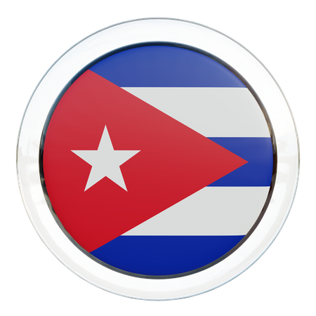 Cuba Flag Glass  3D Icon