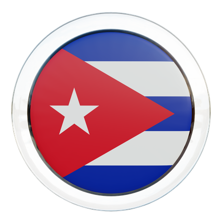 Cuba Flag Glass  3D Illustration