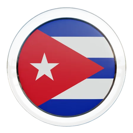 Cuba Flag Glass  3D Illustration