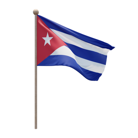 Cuba Flagpole  3D Illustration