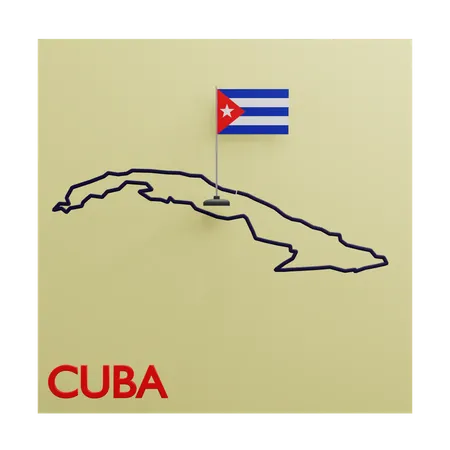 Cuba map  3D Icon