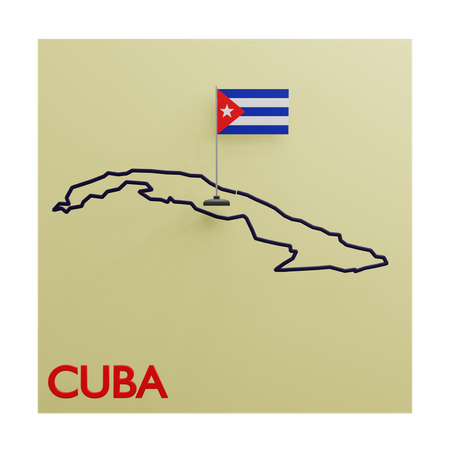 Cuba map  3D Icon