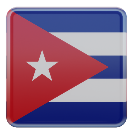 Cuba Square Flag  3D Icon