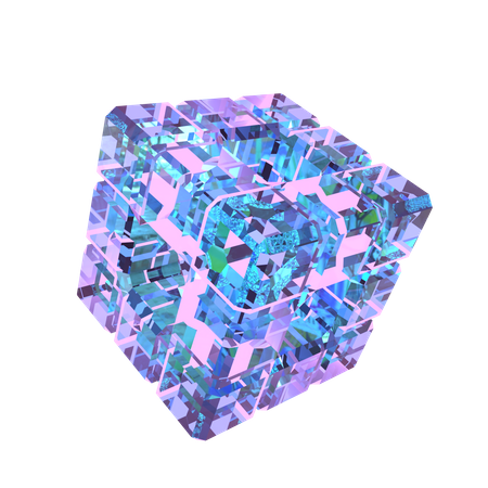 Cube holographique cube 3D  3D Icon