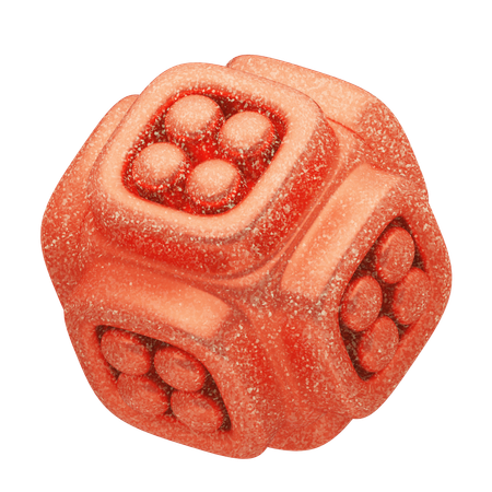 Cube abstrait en perles rouges pailletées  3D Icon