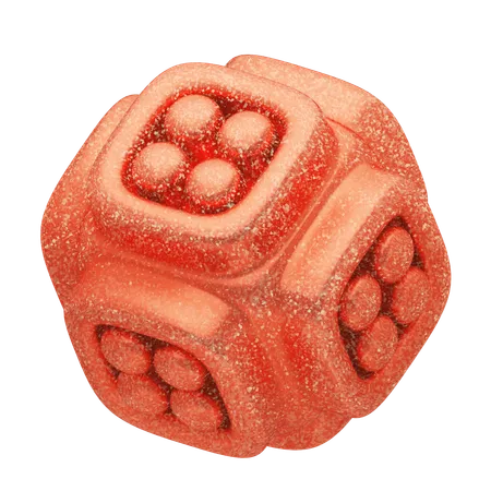 Cube abstrait en perles rouges pailletées  3D Icon