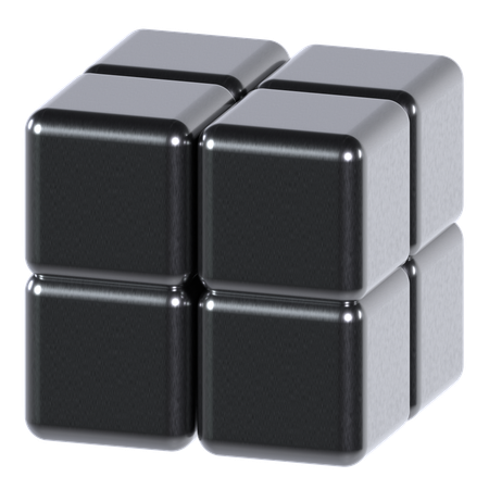 Cube Abstract Chrome Shape  3D Icon