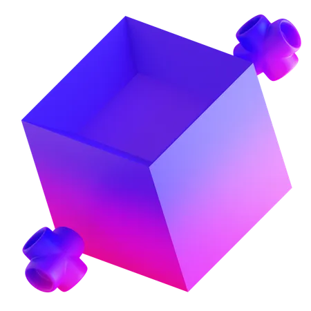 Cube Abstract Gradient Shape  3D Icon