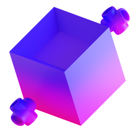 Cube Abstract Gradient Shape  3D Icon