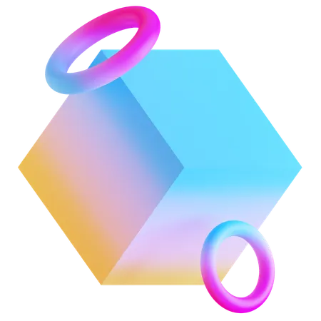 Cube Abstract Gradient Shape  3D Icon