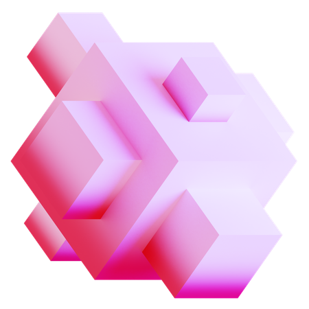 Cube Abstract Gradient Shape  3D Icon