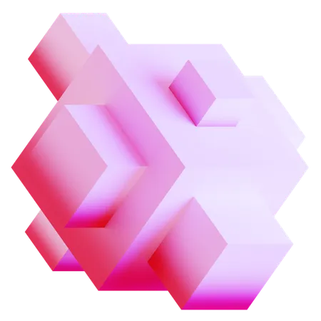 Cube Abstract Gradient Shape  3D Icon