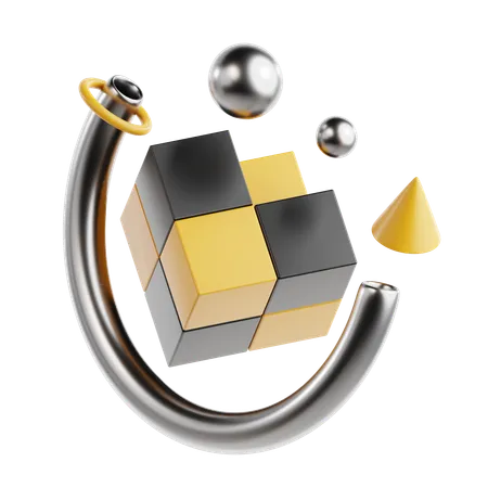 Cube Abstract Shape  3D Icon