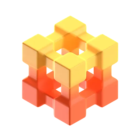 3 D Abstract Shape With Gradient Texture 3D Icon