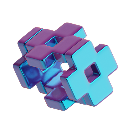 Cube abstrait connecté  3D Icon