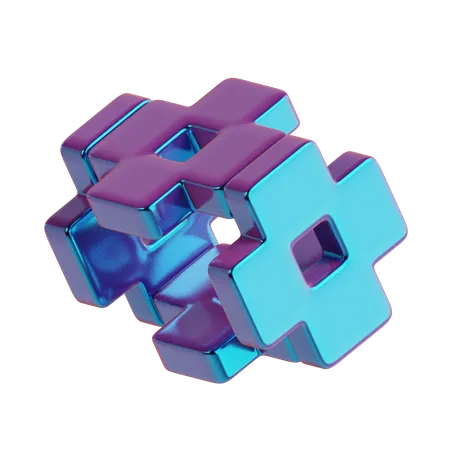 Cube abstrait connecté  3D Icon