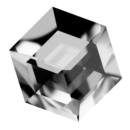 Forme de verre abstraite cube  3D Icon