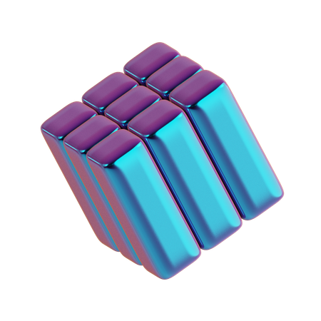 Pilier de cube abstrait  3D Icon