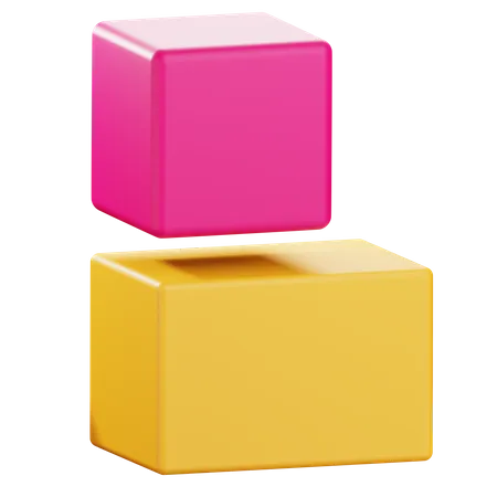 3 D Cube And Cuboid Shape Illustration 3D Icon