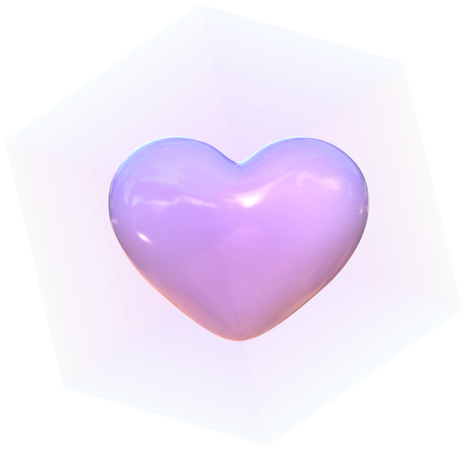Cube and heart  3D Icon