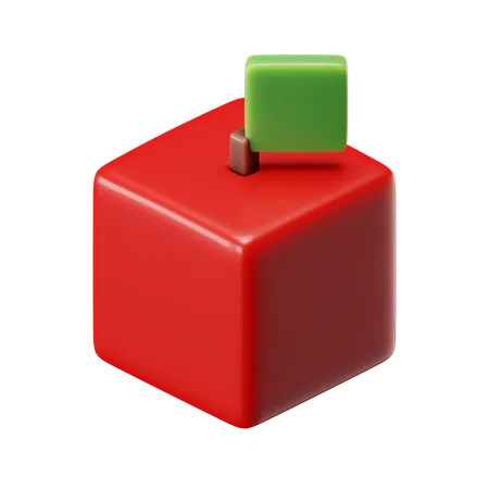 Cube Apple  3D Icon