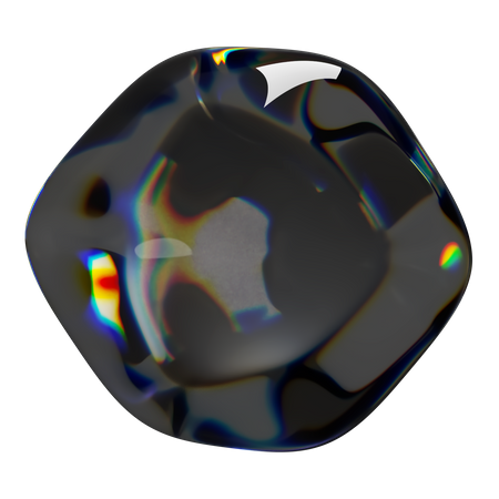 Cube arrondi sombre  3D Icon