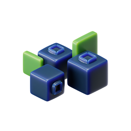 Cube Blueberry  3D Icon