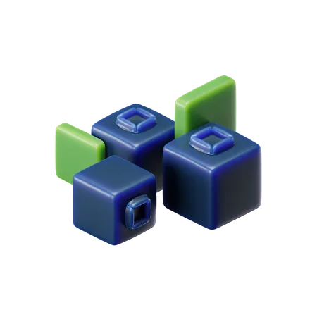 Cube Blueberry  3D Icon