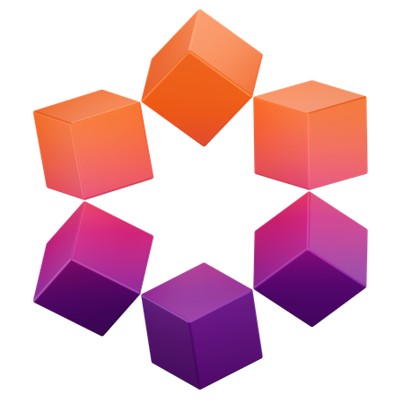 Cube Chain  3D Icon