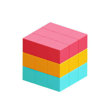 Cube Chart 3D Illustration