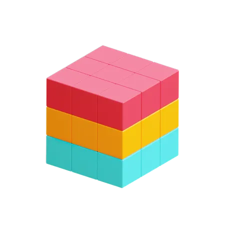 Cube Chart  3D Illustration