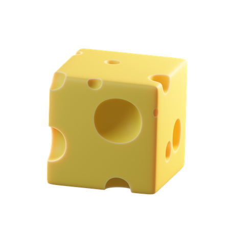 Cube Cheese  3D Icon