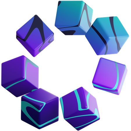 Cube Circle  3D Illustration