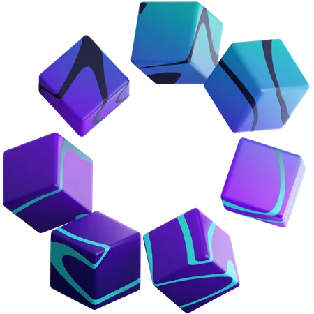 Cube Circle  3D Illustration