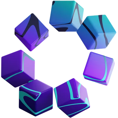Cube Circle 3D Illustration
