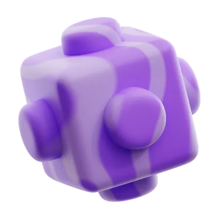 Forme Abstraite Violet Dégradé Cube  3D Icon