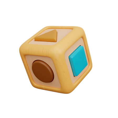 Cube en bois  3D Icon