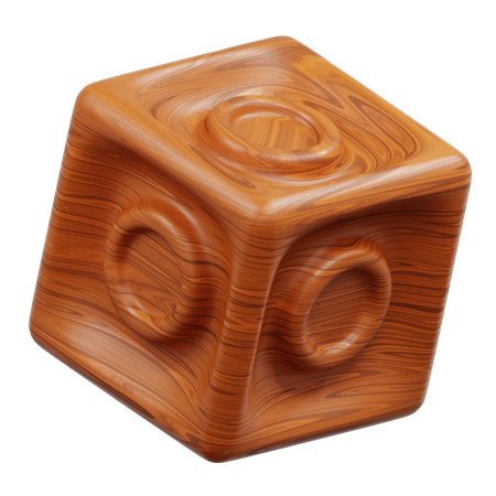 Cube en bois  3D Icon