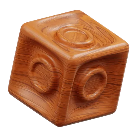 Cube en bois  3D Icon