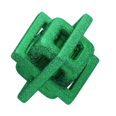 Cube entrelacé vert abstrait pailleté  3D Icon