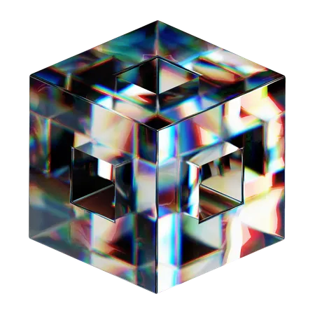 Forme abstraite de cube  3D Icon