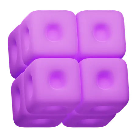 Forme abstraite de cube  3D Icon