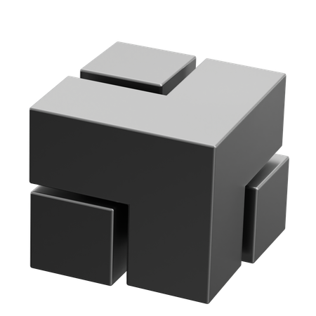 Forme abstraite de cube  3D Icon