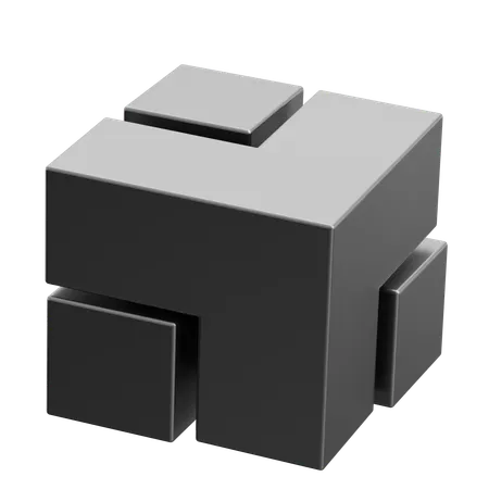 Forme abstraite de cube  3D Icon