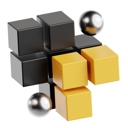 Forme abstraite de cube  3D Icon