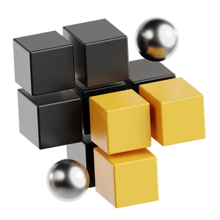 Forme abstraite de cube  3D Icon